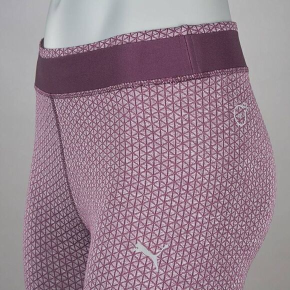 Puma Womens Sz XL "All Eyes On Me" Tights Full Length Italian Plum Jacquard $55 - Picture 2 of 4